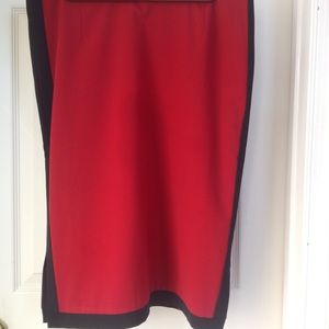 Worthington Skirt, red with black sides size 14 T
